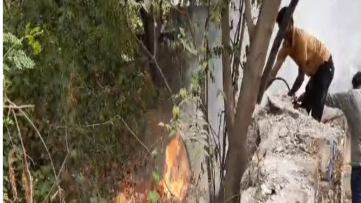 उपकेंद्राजवळील आग थोडक्यात आटोक्यात