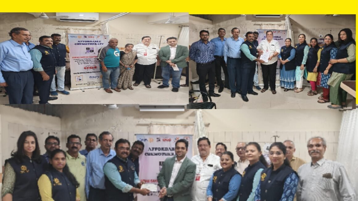 रोटरी क्लब ऑफ पनवेल सेंट्रल मार्फत विस्टा फूड्सच्या द्वारे केमोथेरपी ट्रिटमेंट साठी ५ लाख रुपयांची आर्थिक मदत