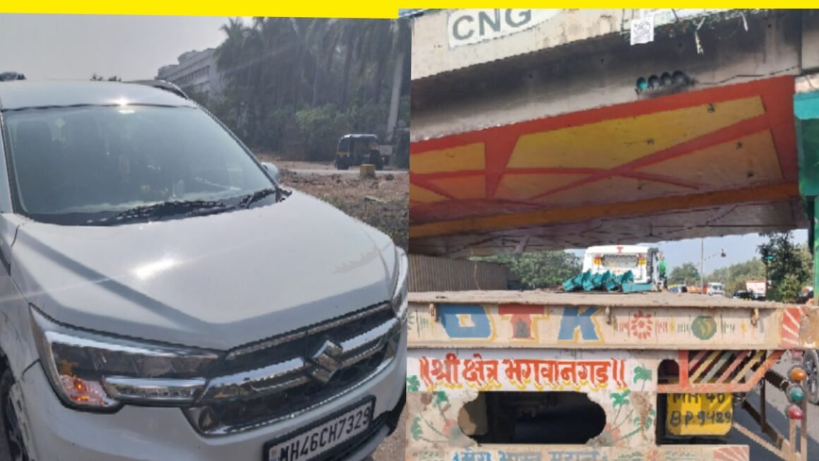 कळंबोली सर्कलमध्ये भरधाव कंटेनरने कार चालक धडक दिली