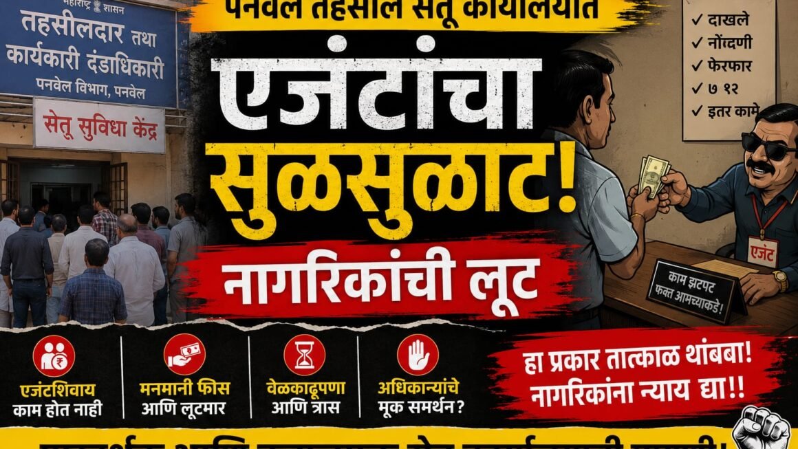 पनवेल तहसील सेतू कार्यालयात एजंटांचा सुळसुळाट; नागरिकांची लूट अन् अधिकाऱ्यांवर दबाव!
