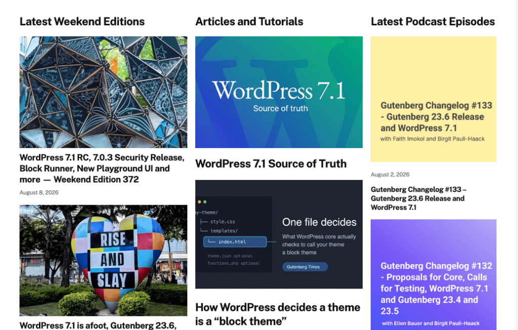 Gutenberg Times: WordPress 7.1 arrives at WordCamp US, Abilities API for developers, and a new theme for Gutenberg Times and more — Weekend Edition #373